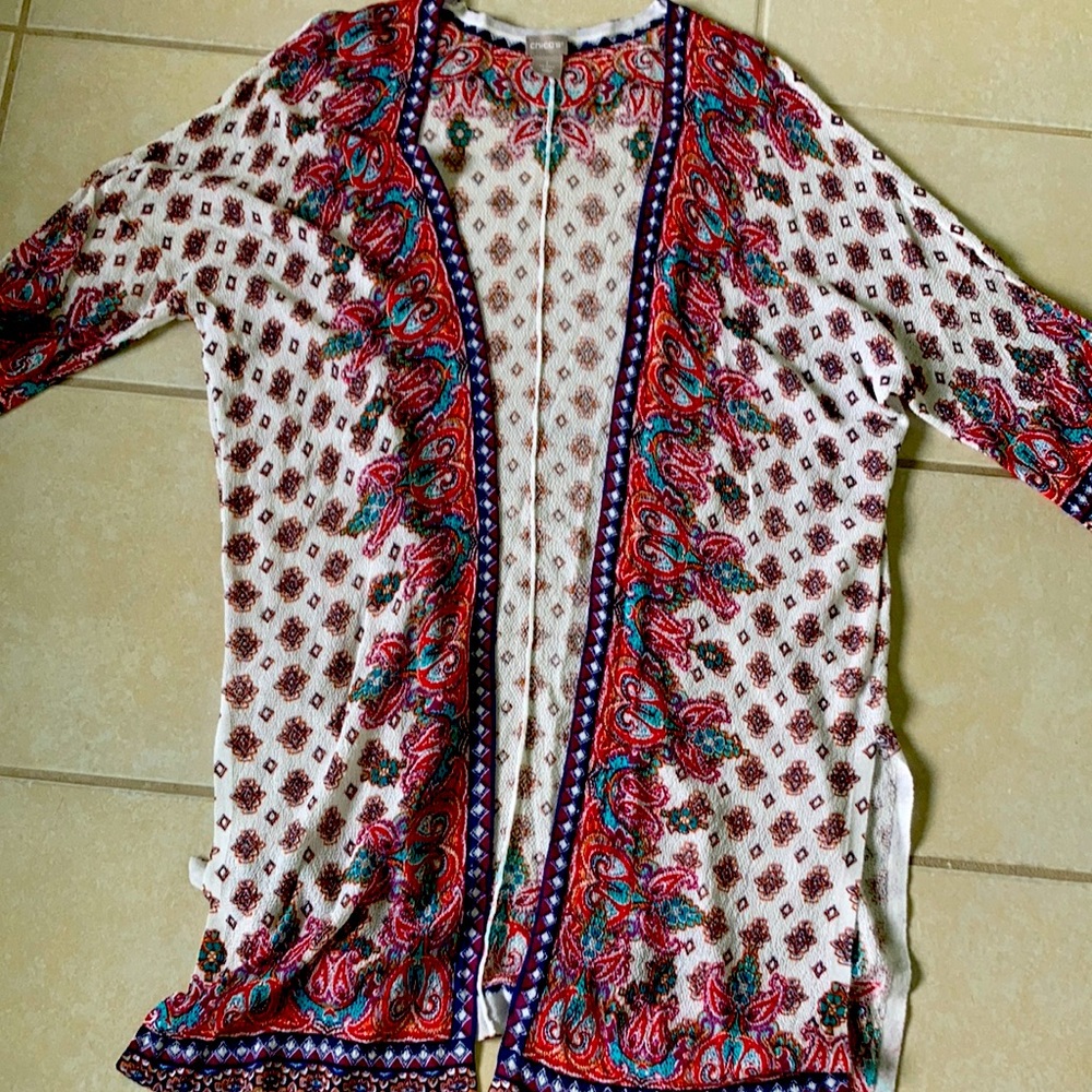 Chico’s printed Ruana wrap.